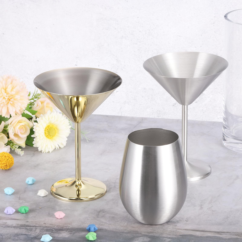 verre à cocktail or et argent