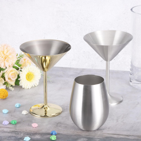 verre à cocktail or et argent